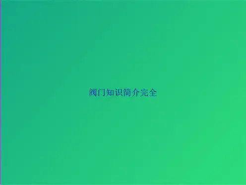 阀门知识简介完全(共63张PPT)