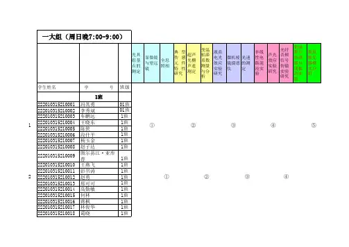 西南大学10学生实验分组