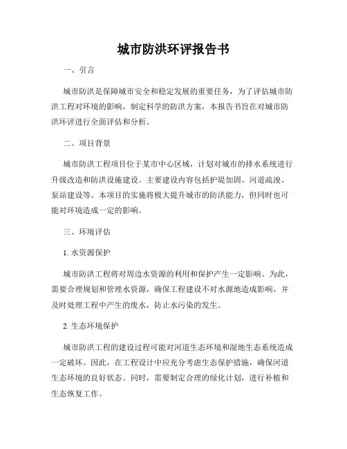 城市防洪环评报告书
