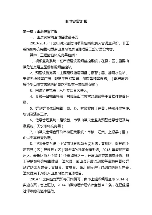 山洪灾害汇报