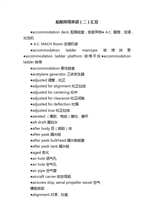 船舶常用英语（二）汇总