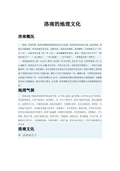 洛南 文化