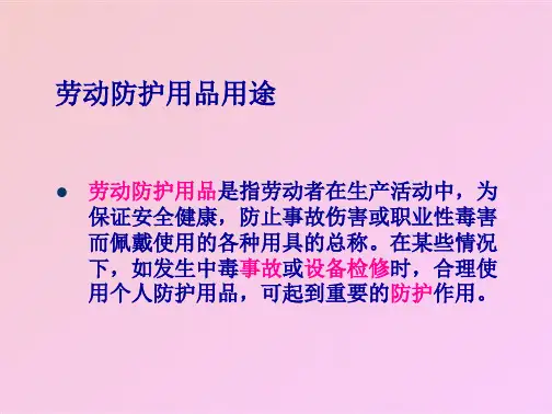 个人防护用品使用(共10张PPT)