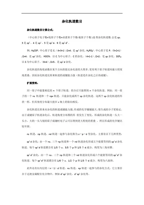 杂化轨道数目