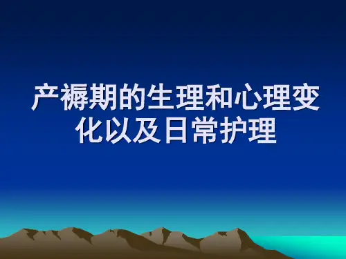 产褥期生理和心理变化以及日常护理方法ppt模板