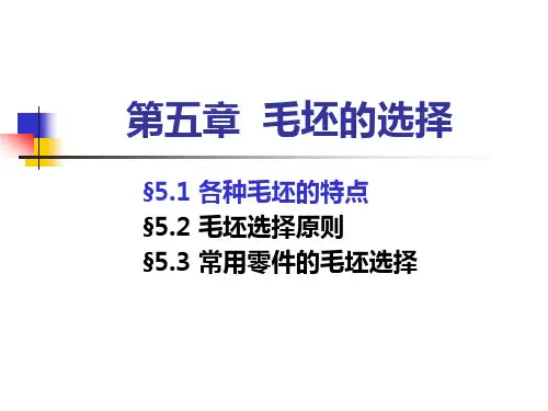毛坯的选择