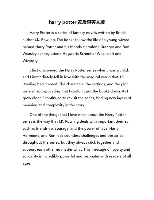 harry potter读后感英文版