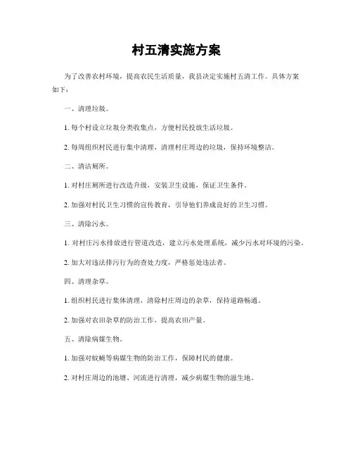 村五清实施方案