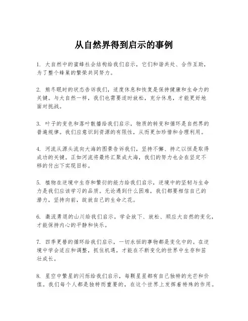 从自然界得到启示的事例