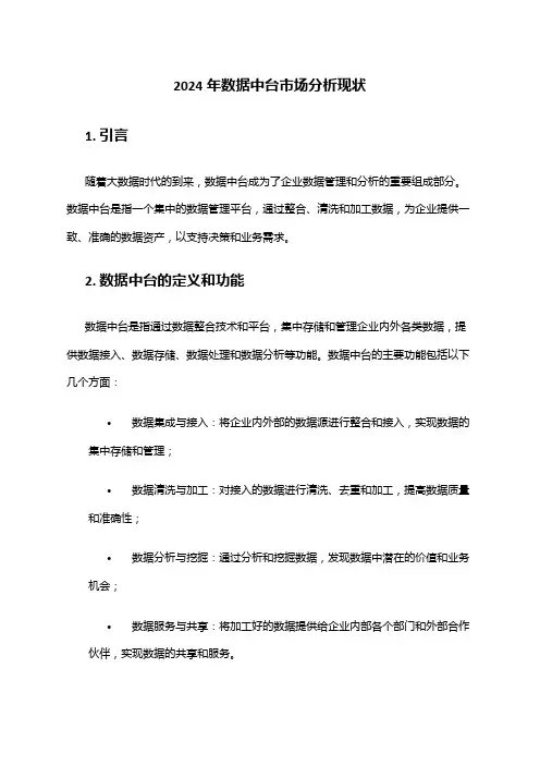 2024年数据中台市场分析现状