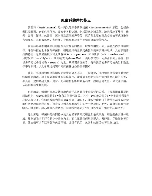 弧菌科的共同特点