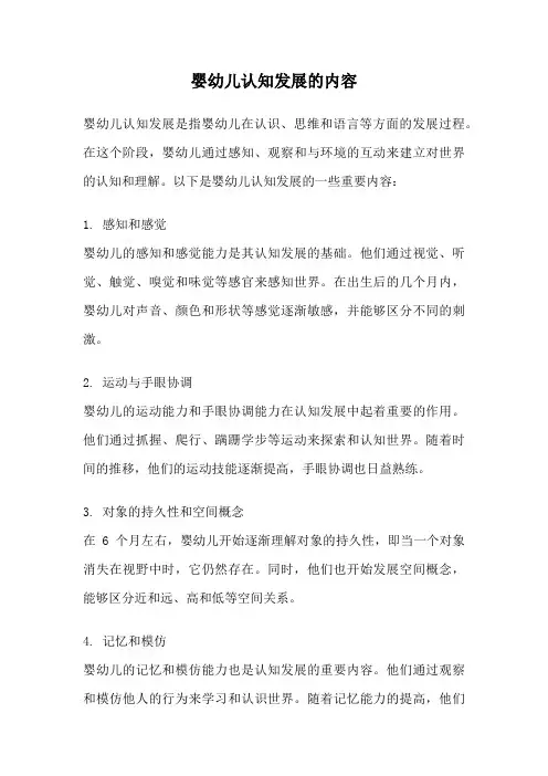 婴幼儿认知发展的内容