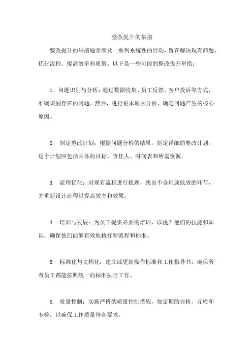 整改提升的举措