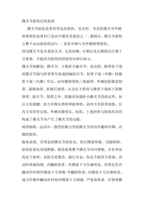 踝关节损伤后处理