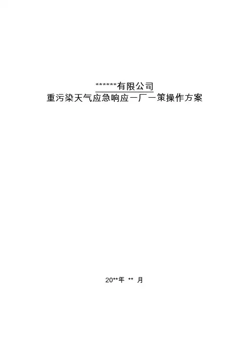 一厂一策