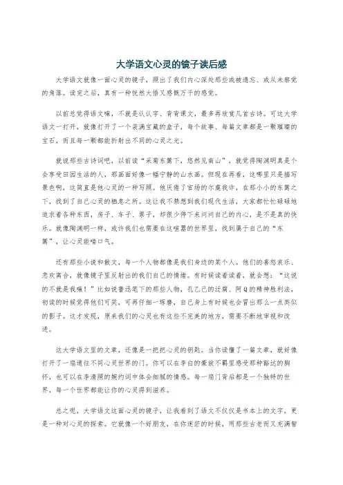 大学语文心灵的镜子读后感