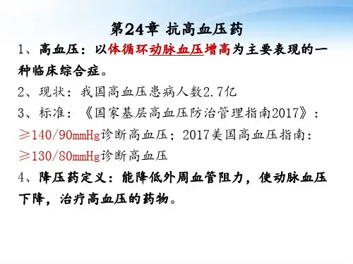降压药药理学 ppt课件