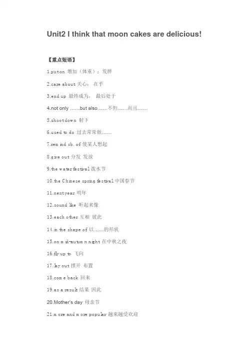 九年级下册英语第二单元笔记