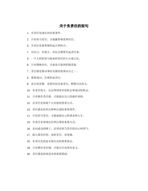 关于负责任的短句