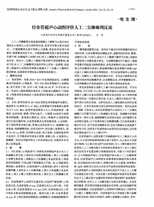 经食管超声心动图评价人工二尖瓣瓣周反流