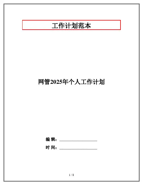 网管2025年个人工作计划