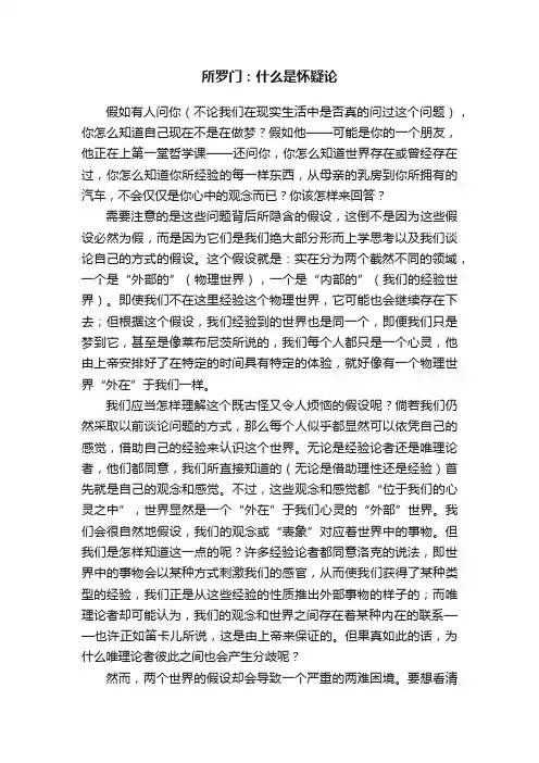 所罗门：什么是怀疑论