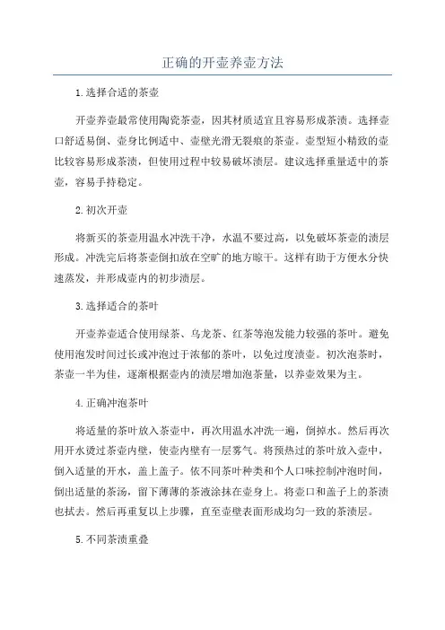 正确的开壶养壶方法