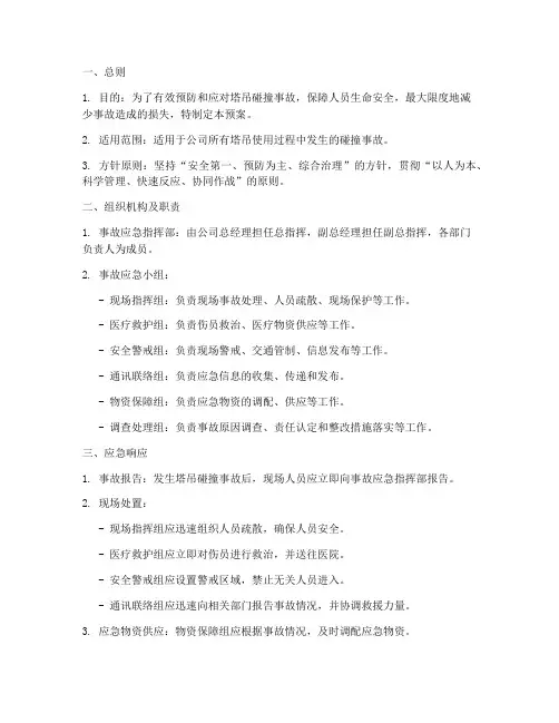发生塔吊碰撞事故预案
