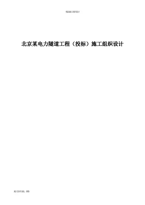 北京某电力隧道工程(投标)施工组织设计.doc