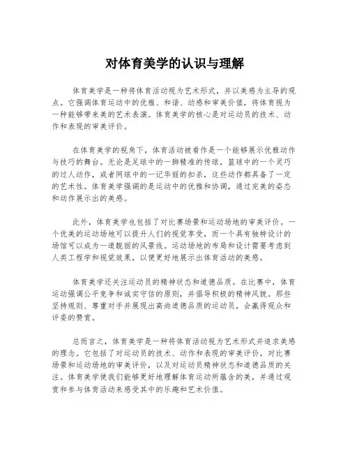 对体育美学的认识与理解