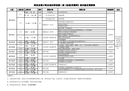 13日开班《初级育婴师》培训鉴定课程表自动保存的.xls