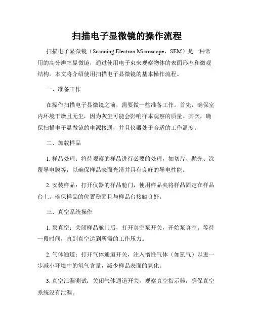 扫描电子显微镜的操作流程