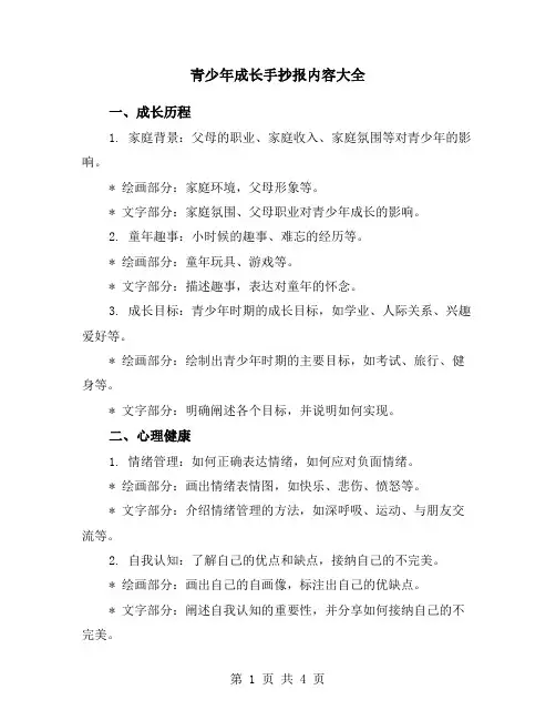 青少年成长手抄报内容大全