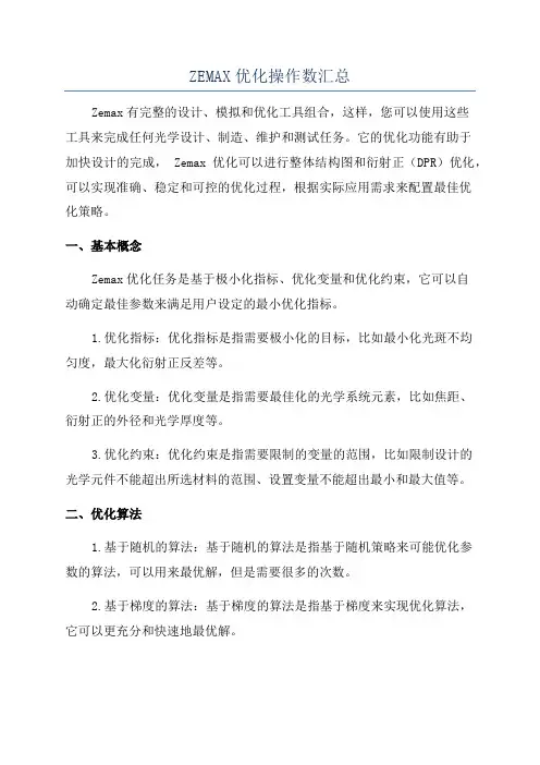 ZEMAX优化操作数汇总