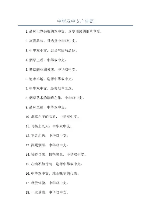中华双中支广告语