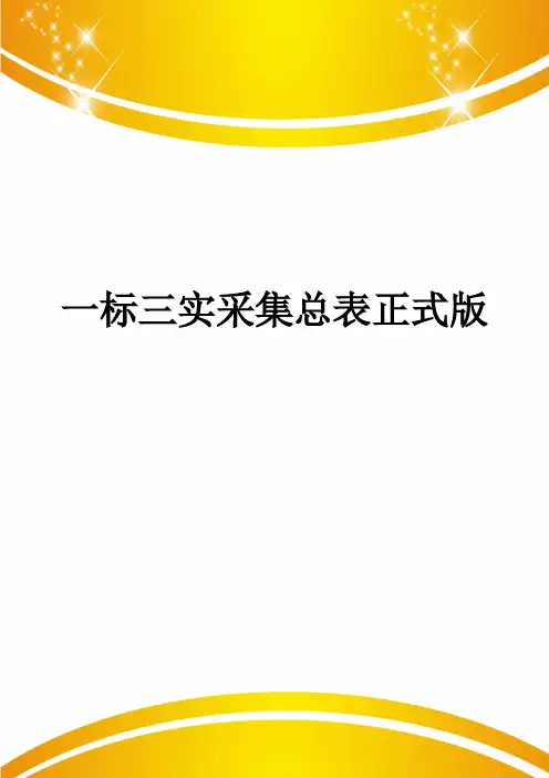 一标三实采集总表正式版