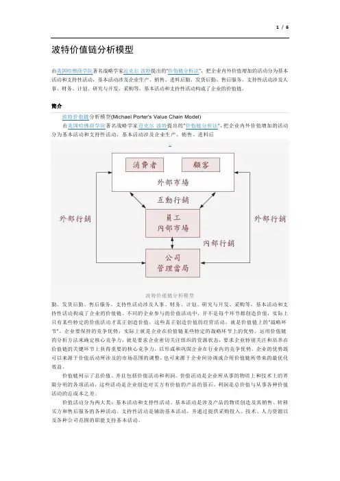 波特价值链分析模型