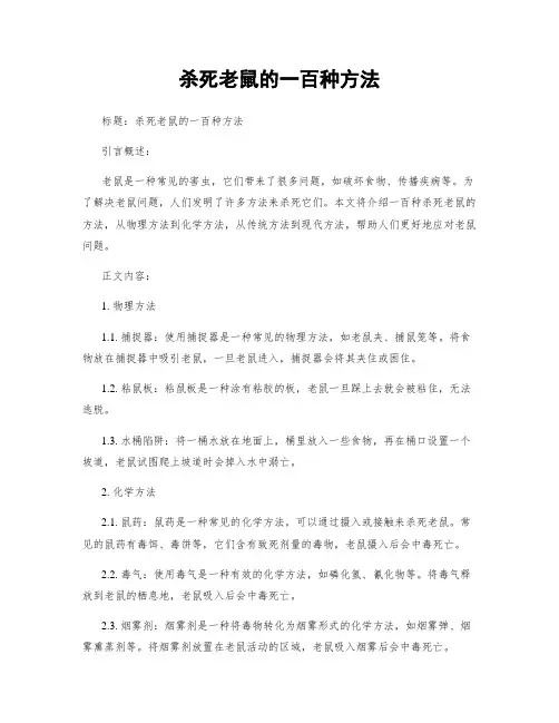 杀死老鼠的一百种方法