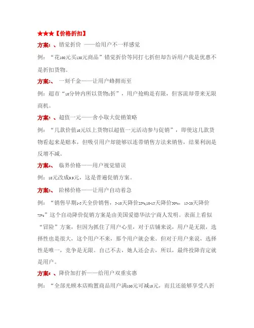 100个经典创意促销专项方案