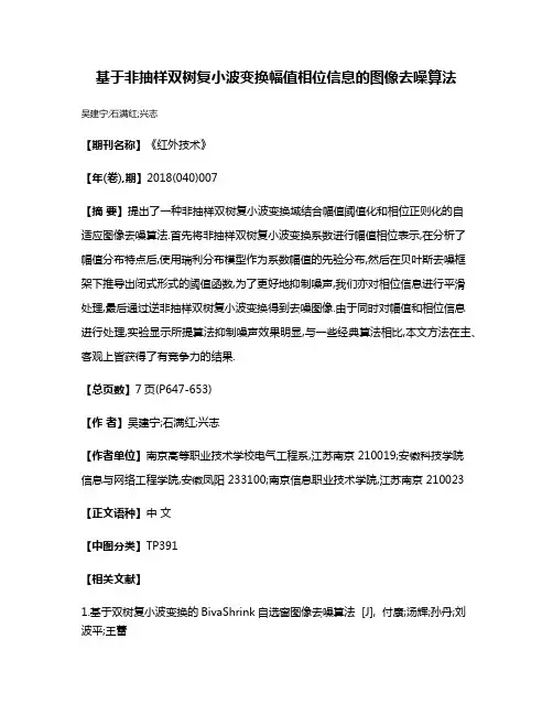 基于非抽样双树复小波变换幅值相位信息的图像去噪算法