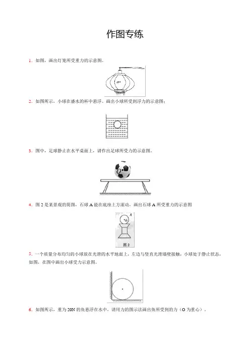 八年级物理下册模块二专题训练作图题专练(原卷版)