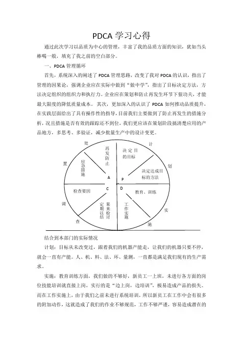 PDCA学习心得