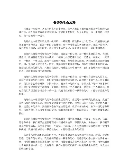 美好的生命旅程