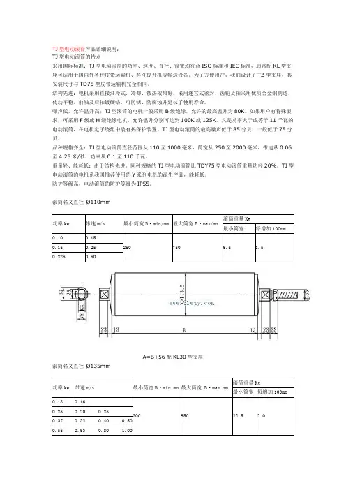 TJ型电动滚筒产品详细说明