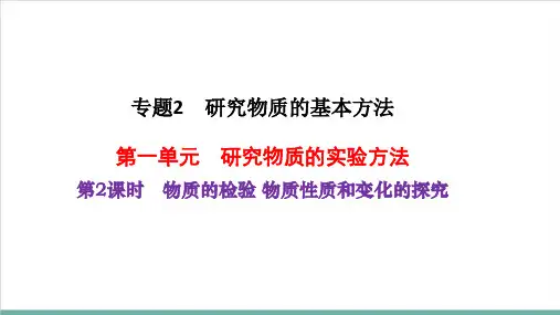 苏教版化学必修第一册第2课时物质的检验物质性质和变化的探究课件