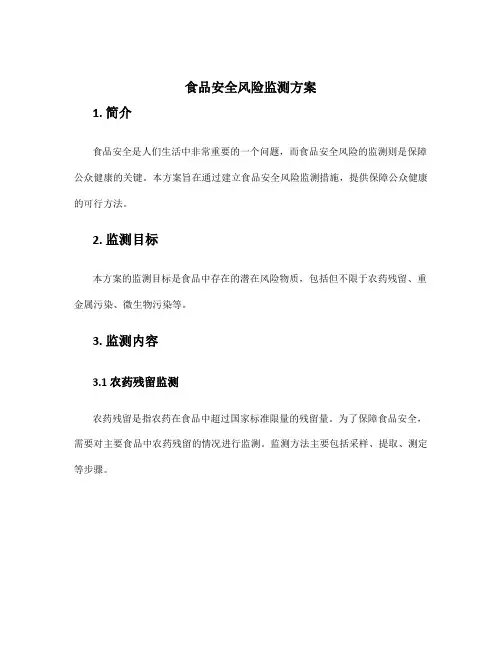 食品安全风险监测方案