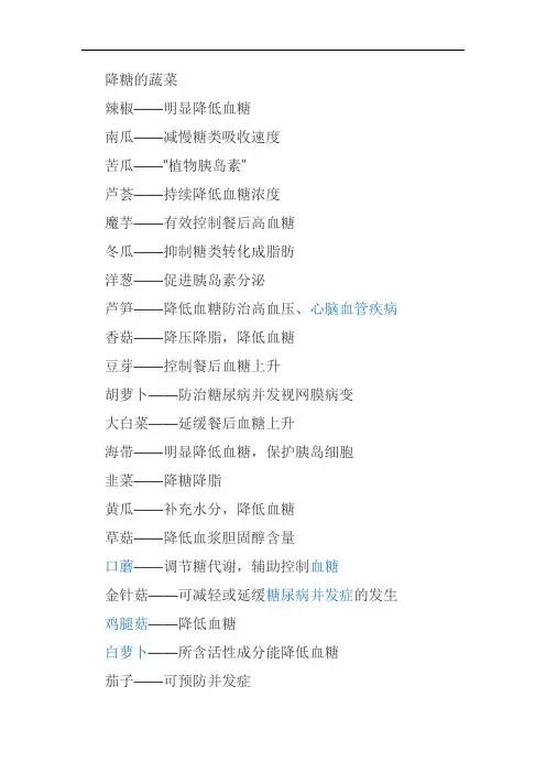 降糖的蔬菜