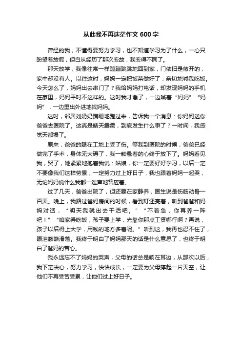 从此我不再迷茫作文600字