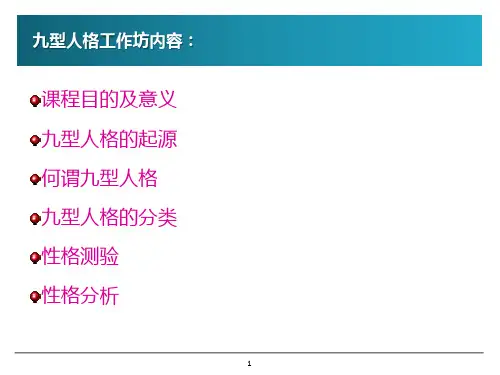 九型人格工作坊