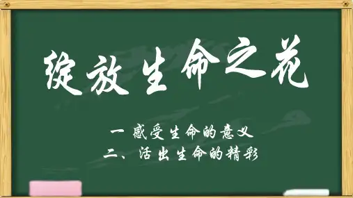 10.1《感受生命的意义》-人教版七年级道德和法治上册课件(共13张PPT)